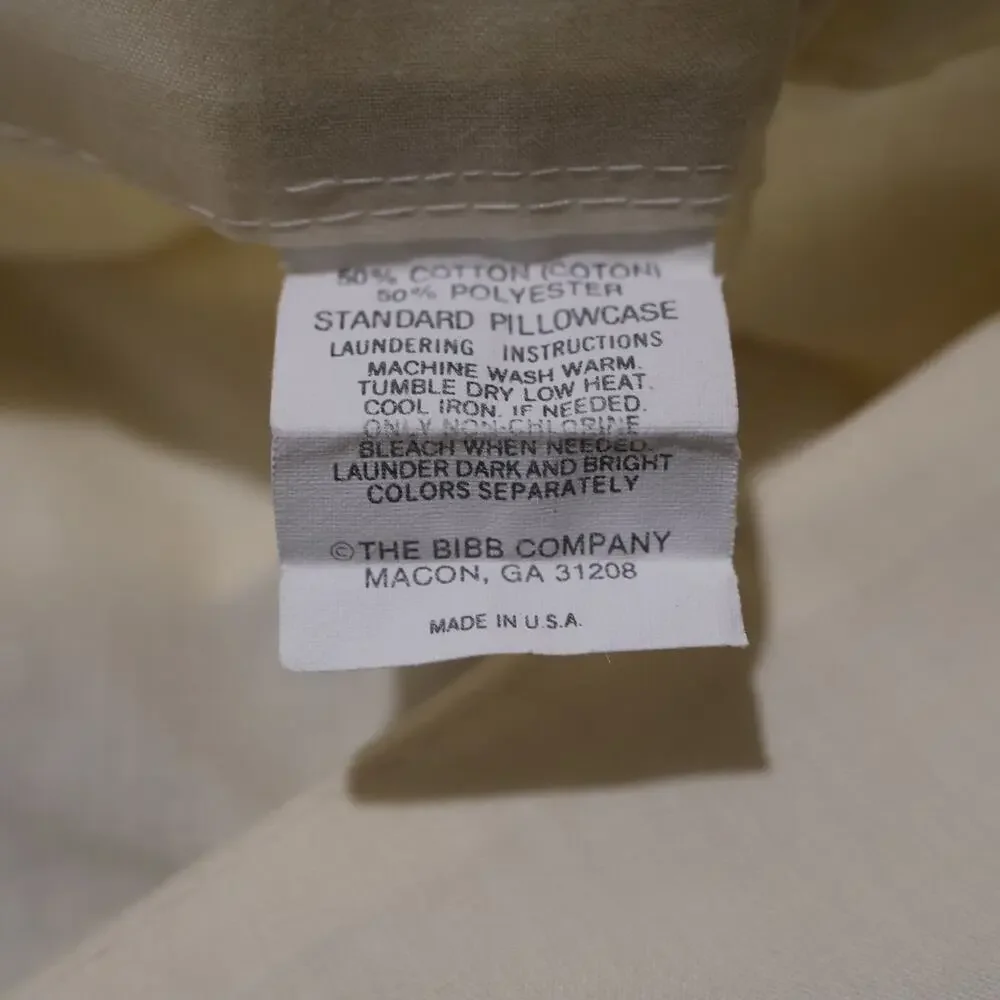 THE BIBB COMPANY Standard Pillowcase Cream 50/50 Cotton Polyester USA